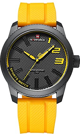 NANVIFORCE Montre de sport à quartz étanche avec bracelet en silicone pour homme