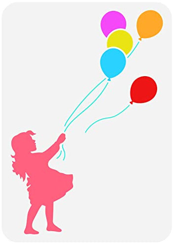 FINGERINSPIRE Banksy Ballon Mädchen Zeichenschablone 21x29.7 cm Banksy Graffiti Schablone Kunststoff Malvorlage Wiederverwendbar Home Wall Decor Schablone Farbe Auf Wänden Stoffen Fliesen Boden Möbel