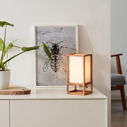 Lightbox Tischlampe im Nature Stil - dekorative Tischleuchte mit | Tischlampe im Nature Stil - dekorative Tischleuchte mit Schnurzwischenschalter geeignet für E14-Leuchtmittel aus