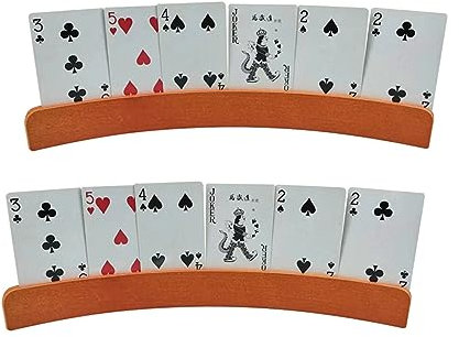 TONONE 2 Stück Kartenhalter Spielkarten,kartenhalter Kinder,Freisprech Kartenständer,Kinder Spielkartenhalter,kartenhalter Holz,Holz Spielkartenhalter