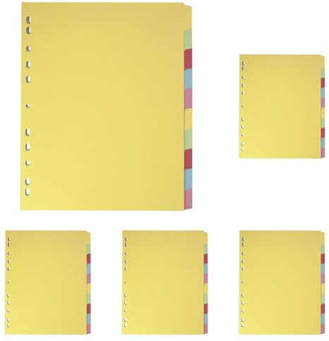 ELBA A4 EXTRA-WIDE 10-PART CARD DIV AST (Packung mit 5)