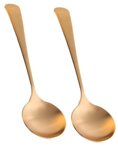LIFKOME 2pezzi Cucchiai in Ottone Per Porridge e Zuppa Da Design Semplice e Leggero Cucchiai Multifunzionali Per Casa e Ristorante Facili Da Pulire e Portatili