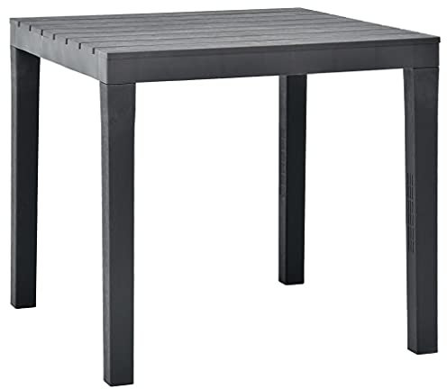 ULUYYUC Tisch Garten Terrasse Esstisch Cafetisch Bartisch TischGartentisch Anthrazit 78 x 78 x 72 cm Kunststoffgeeignet für Balkone, Terrassen und Laubengänge