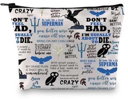 Percy-j - Trousse per trucchi ispirata agli amanti dei libri Jackson, idea regalo per campo, mezzosangue, Dam Better 3uk, alla moda
