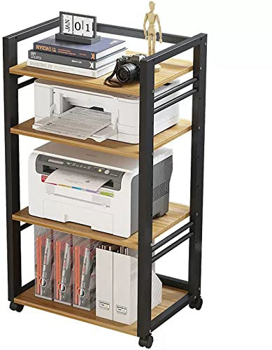 XUJUAN-0227 Druckerständer 4-stufiger Druckerständer, Druckerwagen mit Ablagefach, höhenverstellbarer Rolldruckertisch mit Rädern for Mini-3D-Drucker Bürobedarf,Schreibtisch