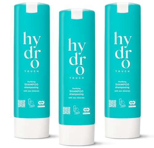 ADA Cosmetics schampo, vitaliserande hårvård vegansk med havsmineraler och algextrakt – påfyllningspaket för SMART CARE väggfäste Hydro Touch – Made in Germany – 3 x 300 ml