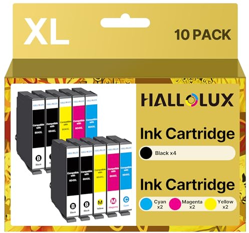 HALLOLUX 604 Druckerpatronen 604 XL Kompatibel für Epson 604 Patronen 604XL Multipack für Epson XP 2205 Patronen für XP 3200 XP 4200 XP 3205 XP 4205 Workforce WF 2930 WF 2935 WF 2910 (10er-Pack)