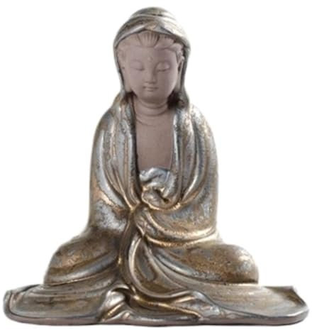REIFOR Buddha Figur Buddha Deko Kleine Buddha-Statue Aus Keramik Und Metall, Buddha-Ornamente, Kreative Dekoration Für Zuhause Und Büro Buddha Figur Garten