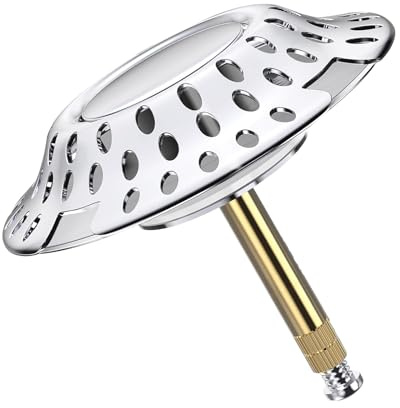 Badewannenstöpsel Drainage Haarfänger - 2 in 1 Abflussstopfen Badewanne Haarsieb, Mit Filtrierung Gestaltung,Abflusssieb Badewanne Haarfänger,Höhenverstellbarer Stöpsel Badewanne aus Messing