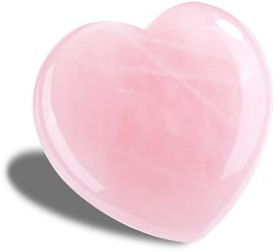 CrystalTears Rosenquarz Herzstein 60mm Groß Kristalle Heilsteine Herzform Handschmeichler Reiki Healing Edelstein Amullet spirituelle Geschenke für frauen