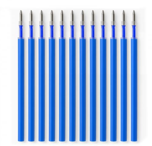 12 Stück Ersatzminen, 0,7mm Blau/Schwarz/Gemischte Farbe, Radierbarer Tintenroller, Ersatzmine Blau/Schwarz/Gemischte Farbe 0,7, Für Stifte (Blau)