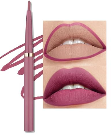 Erinde Matt Lipliner Wasserfest, Drehbarer Lippen Konturenstift Permanent, Smooth Lip Pencil Long Lasting, Langanhaltender Lip Liner, Rosa Lippenstift