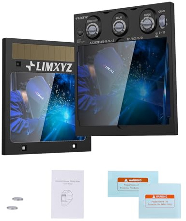 LIMXYZ Auto Darkening Welding Lens True Color 5.24x4.49 with 4 Arc Sensors, Adjustable Shade 4/9-13 for Welding Helmets/Hoods | Automatic Darkening Lens & Premium Welding Helmet Accessories