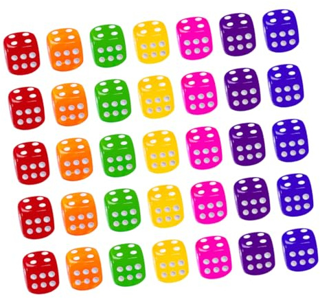 MOLUCKFU 50stücke Teiliges Bunt Transparentes Langlebige Spielwürfel Mit Großen Punkten Ausgewogen Und Leicht Für Ktv Bar Brettspiele Und Partyspiele