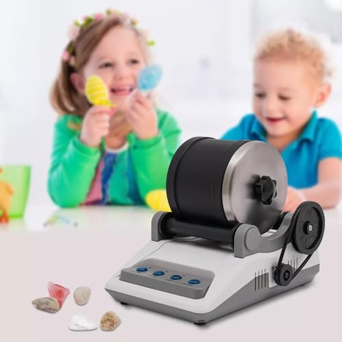 LENDISIY Steintrommel, Rock Tumbler Kit, Professionelles Steinbecher Set Steinschleifmaschine Rock Polisher mit Polierkörner & Schmuckbefestigungen