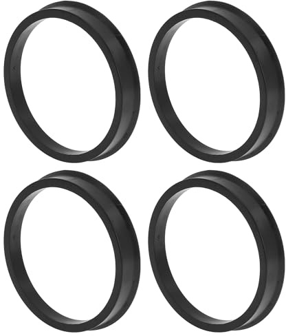A ABSOPRO Bagues De Centrage De Moyeu De Roue De Voiture Durables Od 64,1 Mm À Id 57,1 Mm Moyeu Central des Roues Amortisseur d'arbre De Moyeu Anneaux en Polycarbonate Noir 4 Pièces