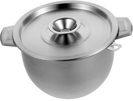 DINHEAROM Colador De De Acero Inoxidable Con Filtro Fino y Tapa Para Filtrar De Cocina y Grasa De Tocino