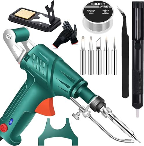 Strumenti di saldatura laser industriali riscaldati internamente, set di pistole per saldatore multifunzione, pistola per saldatura portatile per metallo, saldatore automatico 3 in 1 (verde, calore