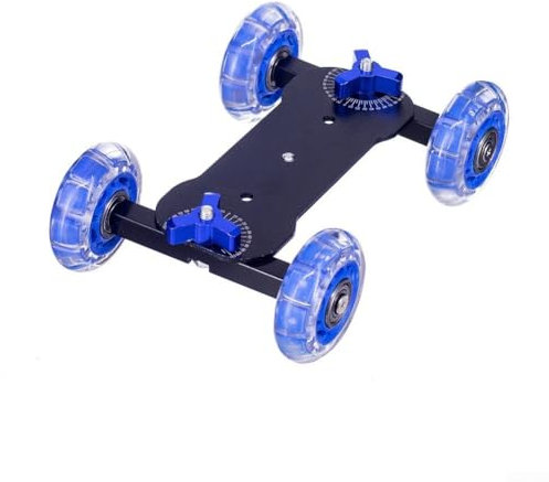 Chariot coulissant pour appareil photo, capacité de charge de 10 kg, design léger avec roues rotatives pour des mouvements de tournage fluides et précis (arrière)