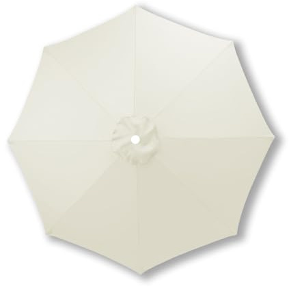 UemumPem 3.5m/3.0m/2.8m/2.7m/2.5m/2.3m/2.0m Replacement Parasol Canopy, 6/8 Ribs for Garden Umbrella Replacement Fabric, UPF 50+ Parasol Replacement Canopy for Market/Beach (Beige,2.8m / 6 Ribs)