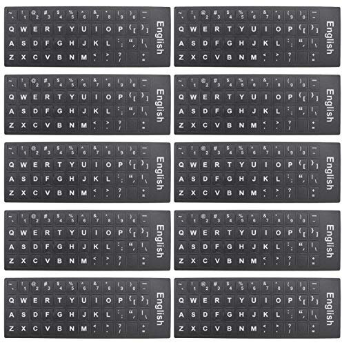 10pcs Universal Foreign Language Keyboard Stickers White Pvc
