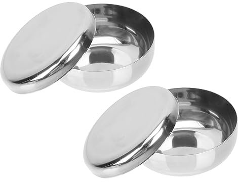 FUNOMOCYA 2juegos Cuenco De Arroz De Acero Inoxidable De Tazones Tapa Para Vajilla De Cocina Para Cocinar Arroz y Sopas Casa