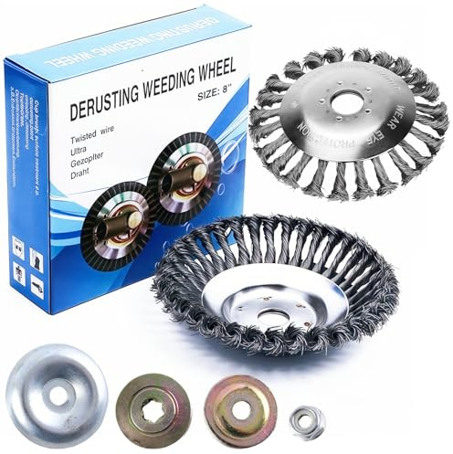 Vyloky Cepillo profesional para desbrozadora 2025, cepillo para desbrozadora para desbrozadora para eliminar eficazmente las malas hierbas, diámetro de 25,4 mm, cepillo de alambre (H-40 mm, 238 mm)
