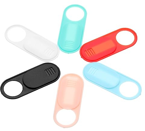 POPETPOP Cache Caméra PC Coulissant pour Ordinateur Portable et Tablette, Protection en Abs, Lot de 6 Pièces, Design Ultra-Fin Adapté Bureau et Maison