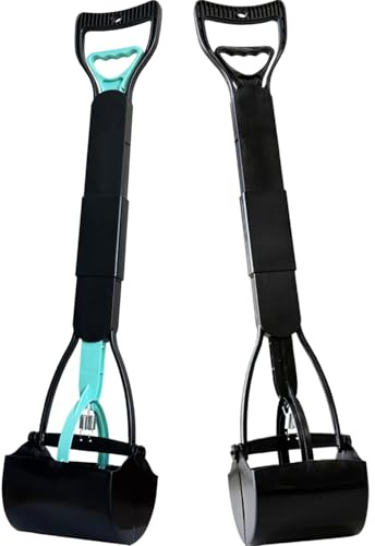 ienjoyed 2-Pack Pooper Scooper for Large Small Dogs Heavy Duty, 32 Long Handle Poop Scoop for Yard, Grass, Gravel, Dog Poop Grabber with High Strength Material