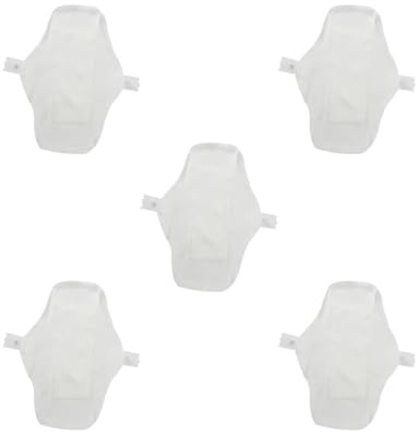 Set di 5 assorbenti igienici mestruali super sottili in cotone riutilizzabile, 18 cm, bianco