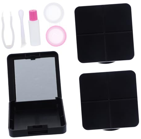 CHICAMPERA Contact Holder Box Set 3pcs Portable Travel Case with Mirror Small Contact- Organizer for Women Eye Care Storage
