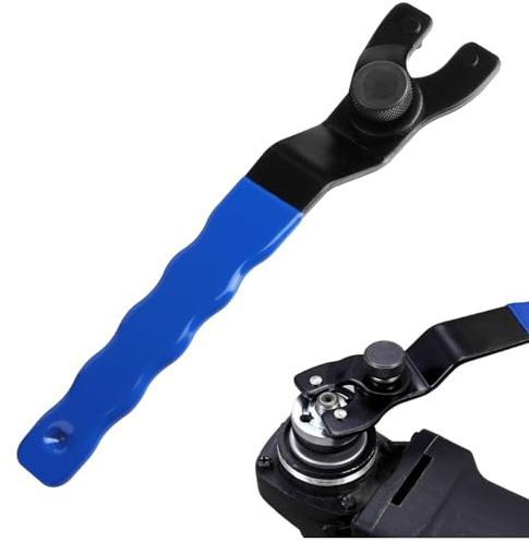 Ousuwo Universal Adjustable Angle Grinder Key Wrench, 19cm Non-Slip Plastic Coated Grip Spanner Tool for Angle Grinders, Trimmers & Cutting Machines