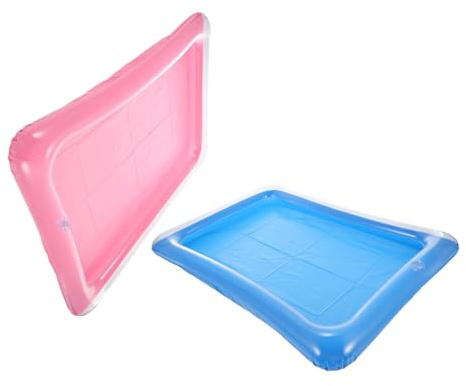 Toyvian 2pcs Inflatable Floating Drink Holder Pool Tray Water Party Decoration Lightweight Swimming Pool Ice Bar Floating Storage for Beach Hot Tub