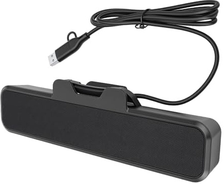 Lazmin112 Haut-Parleur d'Ordinateur De Bureau avec Micro Détachable, Connexion USB Filaire, Contrôle du Volume, Coupure du Son, Clip De Fixation, Réduction du Bruit, Son Stéréo