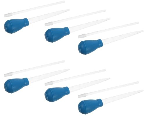 WEKAMOS 6pcs Aquarium Fish Tank Cleaner Kit with Blue Mini Gravel Vacuum and 11-Inch Feeder Pipette Plus 10.8-Inch Extension Tube – Manual Fish Tank Cleaning Vacuum for Home Aquarium