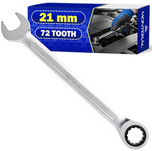 MONTERAL Llave Fija con Carraca 21 mm 72 Dientes Acero Aleado CrV