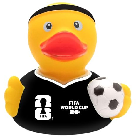 Hy-Pro FIFA World Cup 2026 Rubber Duck | Officially Licensed, Bath Toy with Headband & Shirt Holding Ball, Collectible Football Mascot for Supporters