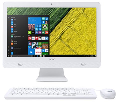 acer Aspire AC20-720 Desktop PC All in One, Processore Intel Celeron J3060 BGA 2.48G, RAM 4 GB, HDD 500 GB, Display 19,5 LCD, Bianco
