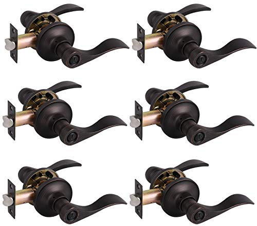 Gobrico Gbdl12061orbbk Bronze huilé de confidentialité de porte à levier pour salle de bain Chambre à coucher sans clé de porte de placard à serrure