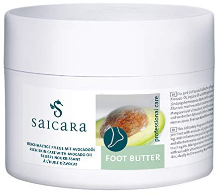Saicara Foot Butter 150ml Fuß-Butter, Intensiv Fuß-Pflege mit Avocado-Öl für streichelzarte Füße