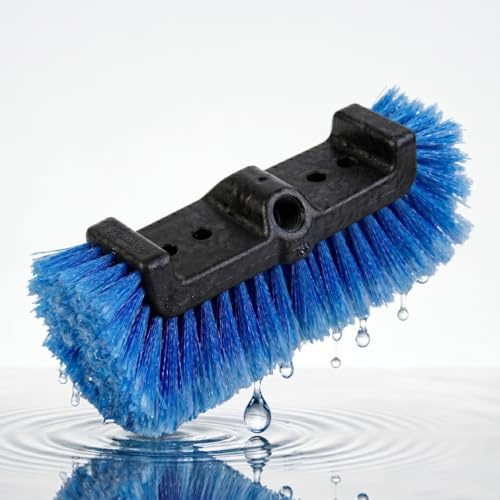 Forum Equipement - Brosse de Lavage Auto Tri-Faces 25 cm avec Passage d’Eau - Brosse Douce Anti-Rayures pour Carrosserie, Jantes, Enjoliveurs, Vélo, Bateau, Véranda & Panneaux Solaires