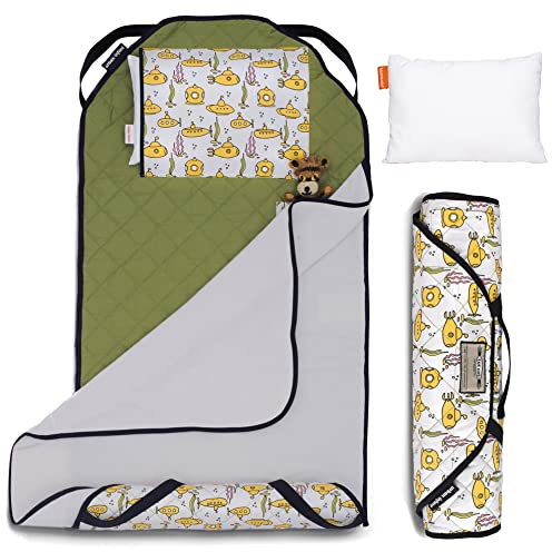 Tot Cot Kids Nap Mat - Toddler Preschool Daycare Bedding Cover with Blanket and Pillow - Ages 2 Yrs to 5 Yrs