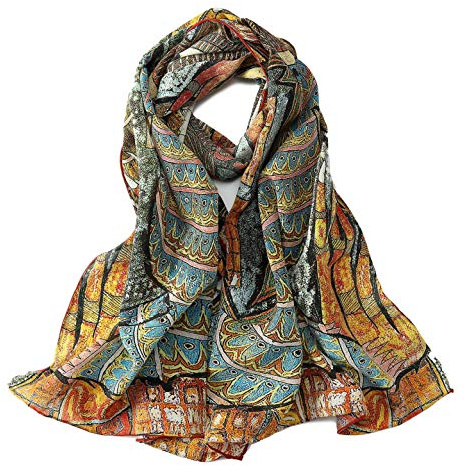 Long Crepe Silk Scarf Classic Art Print