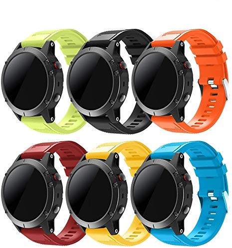 TOPsic Fenix 5 Straps, Quick Fit 22mm Soft Silicone Sport Replacement Band for Fenix 5/Fenix 5 Plus/Forerunner 935/Fenix 6/Fenix 6 Pro/Fenix 7/Fenix 7 Solar/Fenix 7 Sapphire Solar