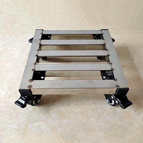 YXCKG Pflanzenroller Aus Edelstahl, Beweglicher Pflanzbehälter Für Schwere Pflanzen, Quadratische Metall-Pflanzenroller，Pflanze Caddy Mit Rädern Für Innenbereich Außenbereich Haus Und Garten