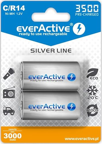 Pack de 2 baterías rechargeables R14/C 3500 mAh pré-chargée