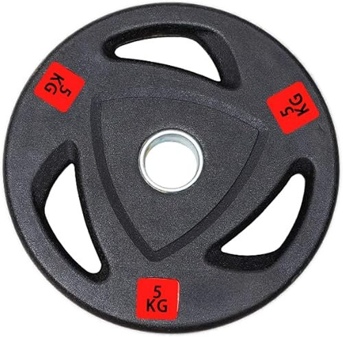 Hantelscheiben Bumper Plate 2 Zoll Langhantel-Dreiloch-Greifer-Hantelscheiben mit Standarddurchmesser Einzelne Griffplatte für Fitness-Männer-Heimsport rutschfest