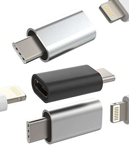 Lightning Mutter auf USB C Männlich Adapter(3 Pack)iPhone Ladekabel Klinke to Type C Stecker Ladegerät Zubehör Charger Kabel Netzteil Set für Samsung S21 S22 Ultra Ipad Pro Pixel Huawei Xiaomi L-to-tp