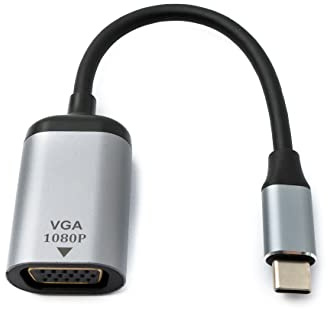 System-S Cable VGA de 19 cm Hembra a USB 3.1 Tipo C Macho Adaptador en Gris