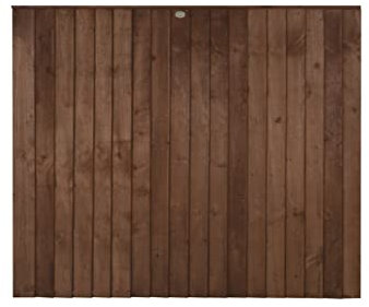 Forest Garden 6ft x 5'6ft (1.83m x 1.68m) Brown Pressure Treated Closeboard Fence Panel - Pack of 20